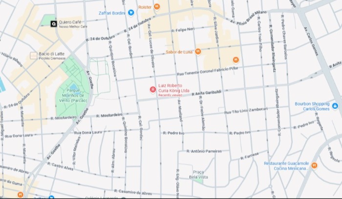 Endereço do consultório do Dr. Luiz König em Porto Alegre